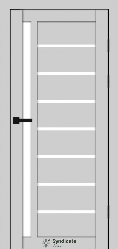 Двері Syndicat Doors PVC 101 Сірий матовий сатинове скло